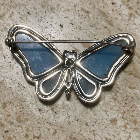 925 Sterling Marcasite Butterfly Brooch - Picture 2 of 2